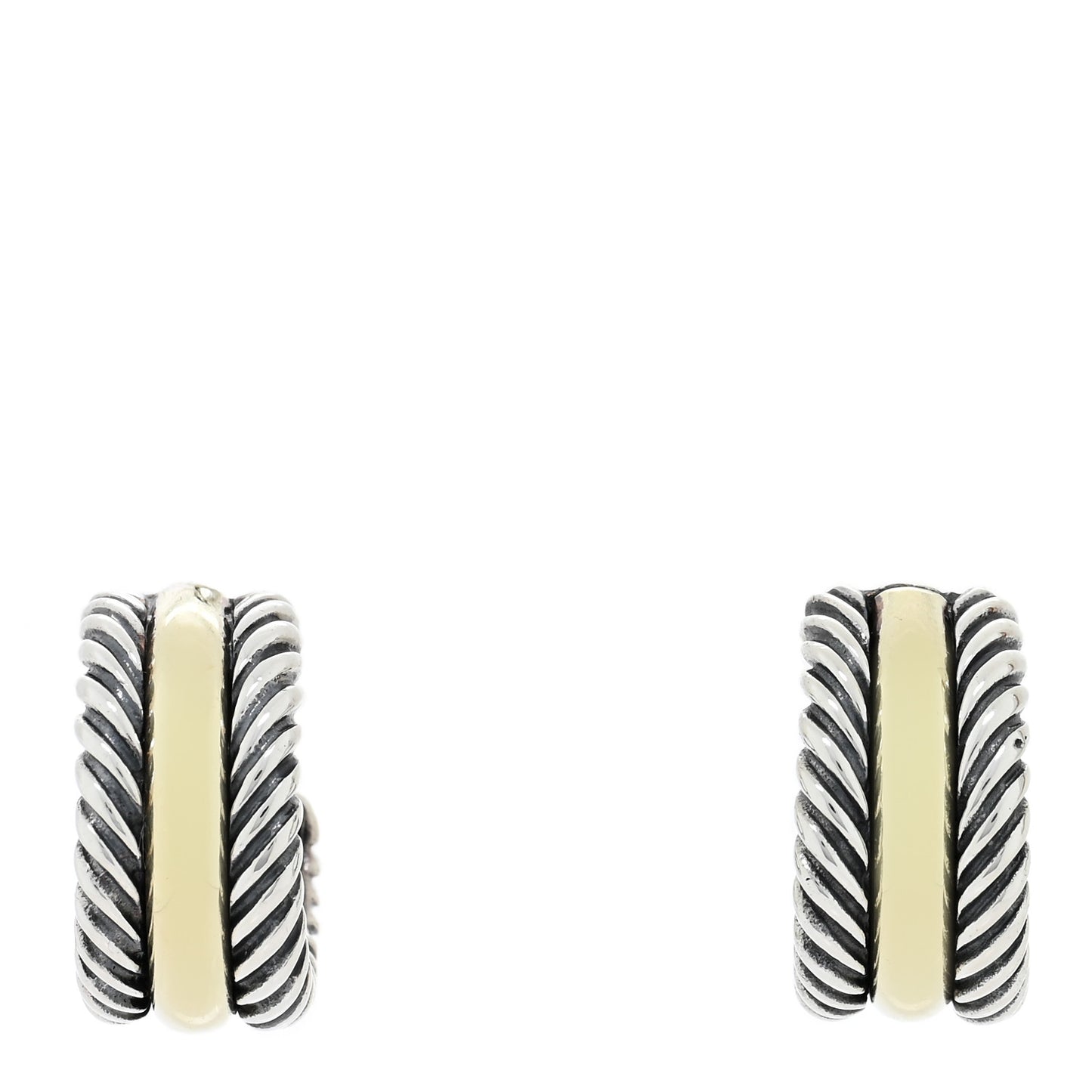 Sterling Silver 14K Yellow Gold 16mm Cable Classics Hoop Earrings