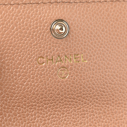 Chanel Caviar Quilted Multi Chain CC Flap Card Holder Beige 7 of 8