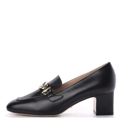 Gucci Malaga Kid Zumi Mid Heel Loafers 38.5 Black 1 of 10