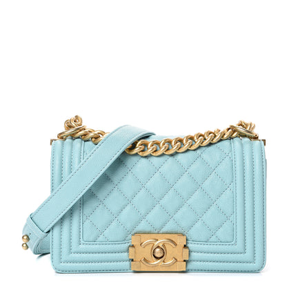 Chanel Caviar Quilted Small Boy Flap Light Blue 1 of 10