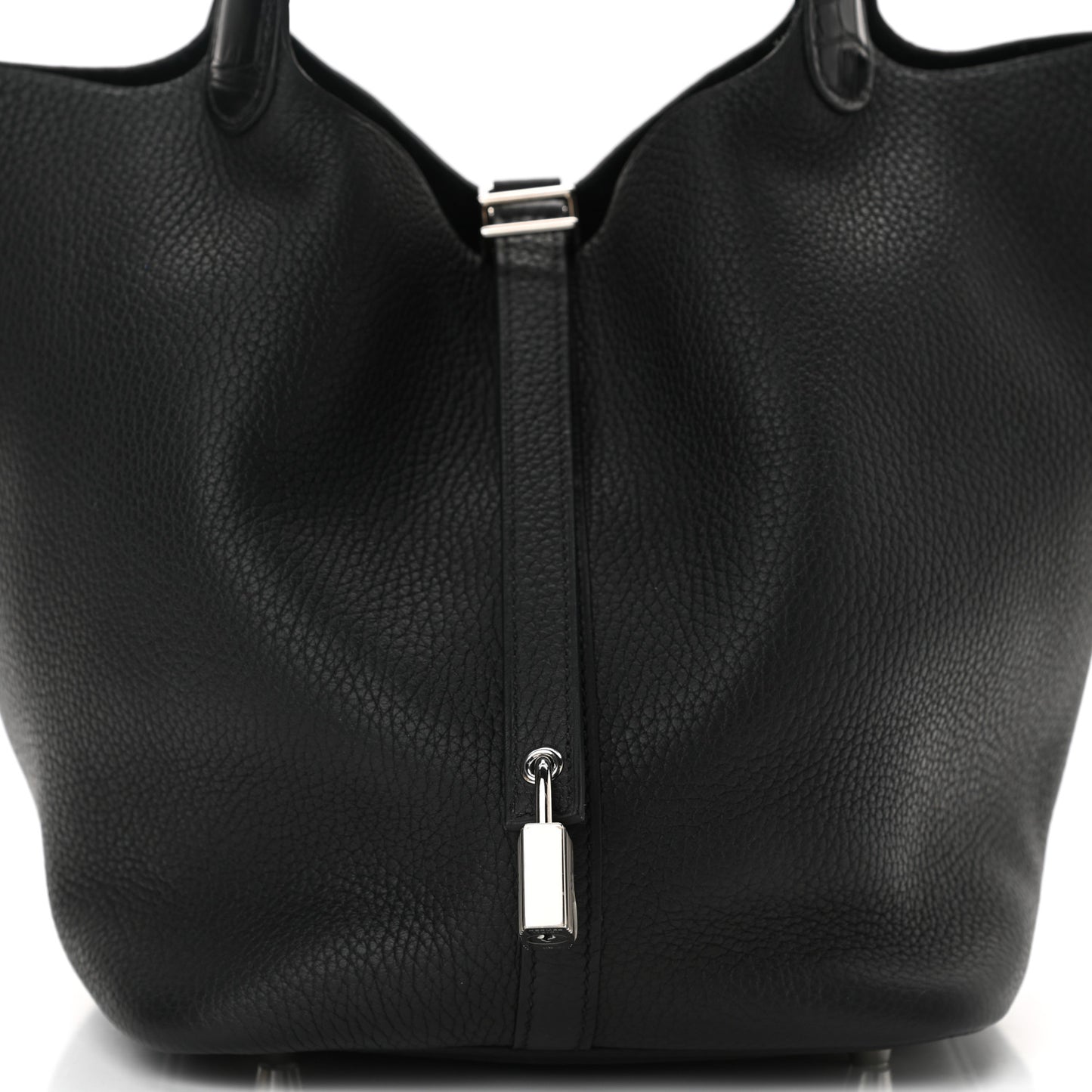Taurillon Clemence Matte Alligator Picotin Lock Touch 22 MM Black