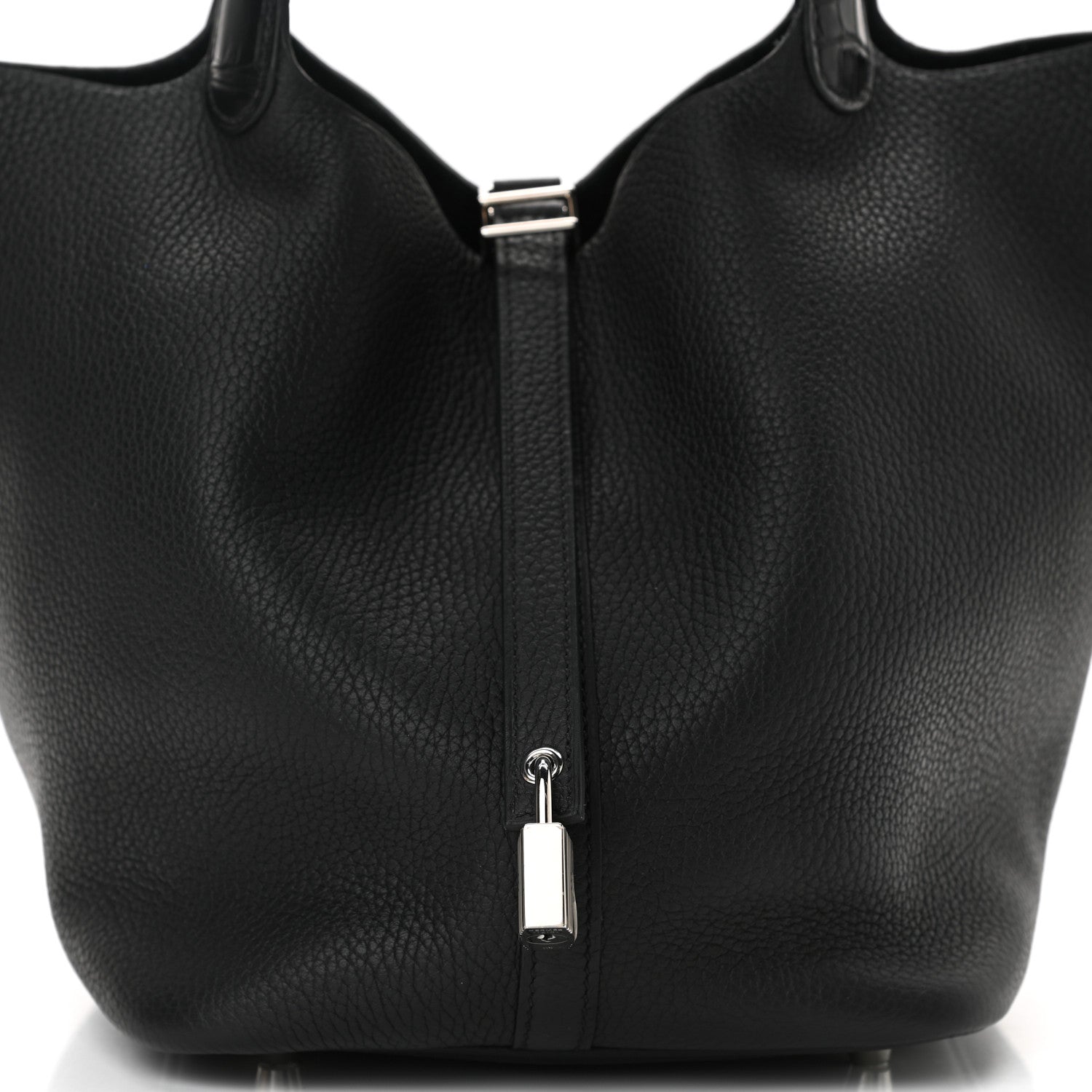 Hermes Taurillon Clemence Matte Alligator Picotin Lock Touch 22 MM Black 8 of 10