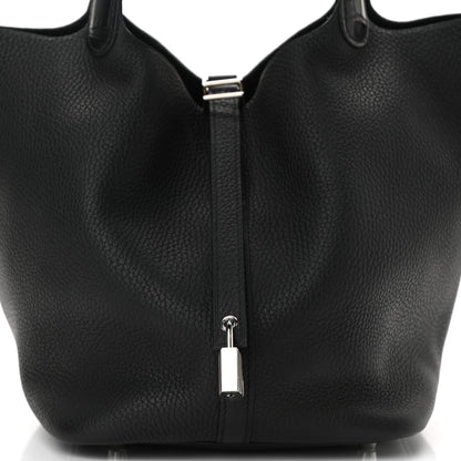 Hermes Taurillon Clemence Matte Alligator Picotin Lock Touch 22 MM Black 8 of 10
