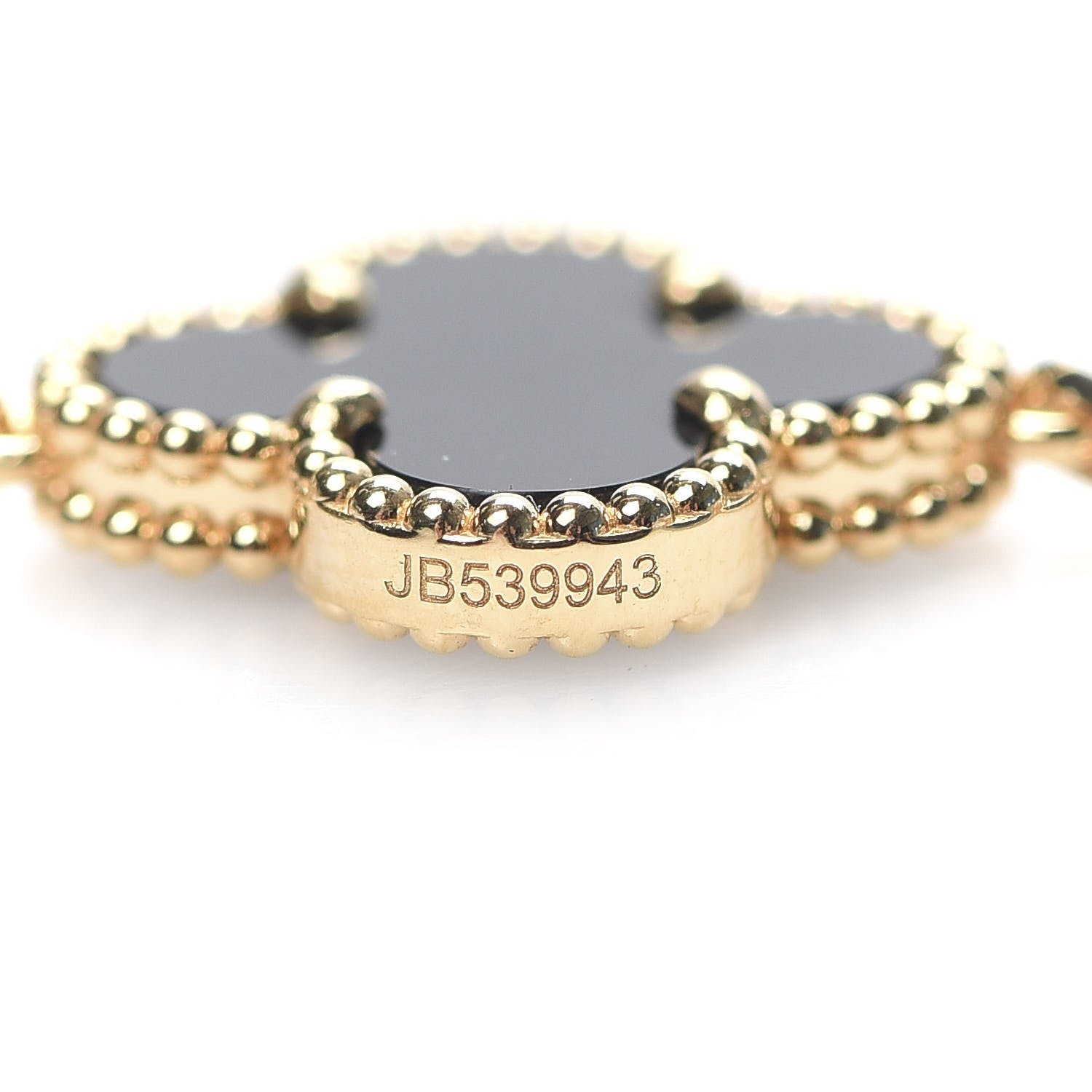 Van Cleef & Arpels 18K Yellow Gold Black Onyx 10 Motifs Vintage Alhambra Necklace 6 of 7
