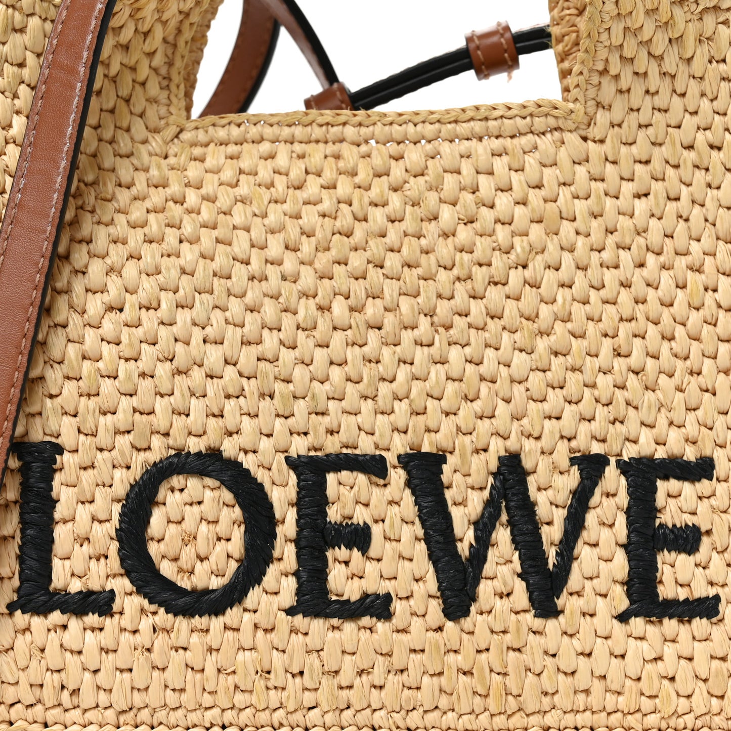 X PAULA'S IBIZA Raffia Font Tote Natural Tan