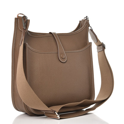 Hermes Taurillon Clemence Evelyne III PM Etoupe 3 of 9