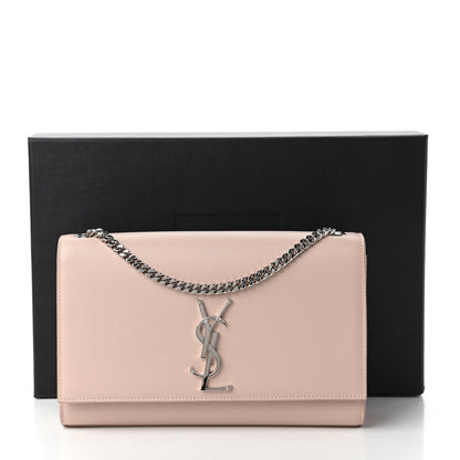 Saint Laurent Grain De Poudre Medium Classic Monogram Kate Satchel Marble Pink 11 of 11