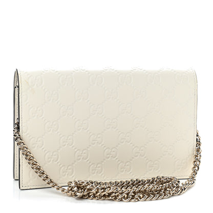 Gucci Guccissima Signature Bowy Chain Wallet Mystic White 2 of 7