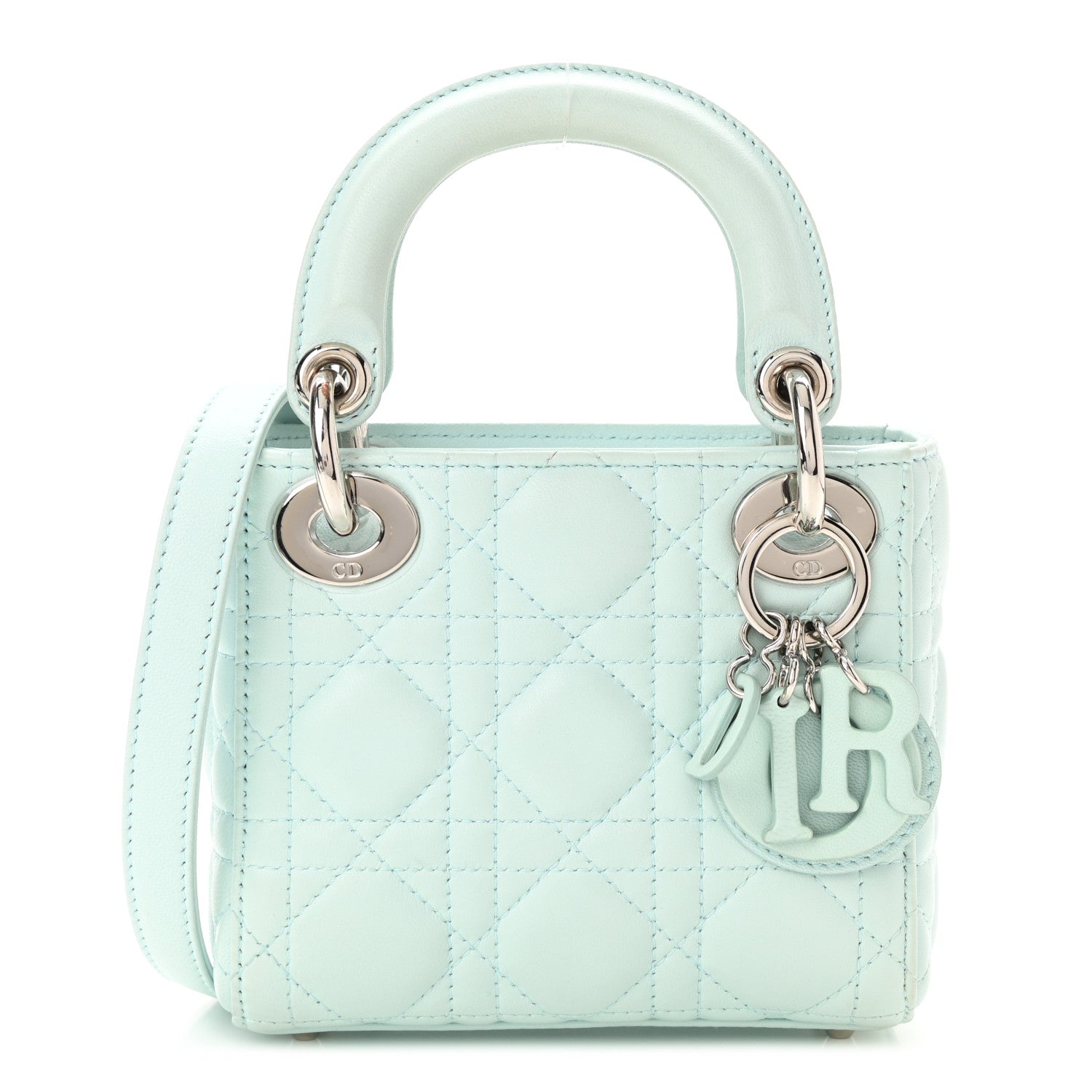 Christian Dior Lambskin Cannage Micro Lady Dior Turquoise 1 of 10