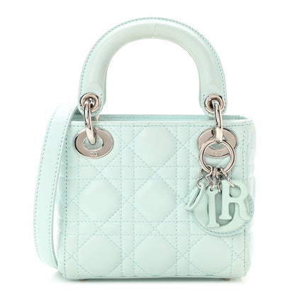 Christian Dior Lambskin Cannage Micro Lady Dior Turquoise 1 of 10