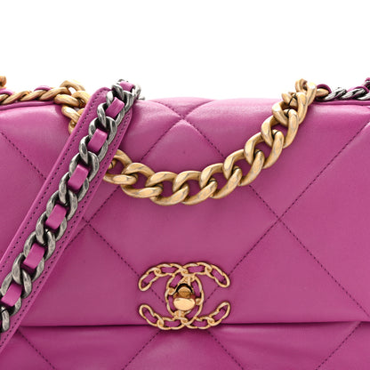Chanel Lambskin Quilted Medium Chanel 19 Flap Purple 8 of 12