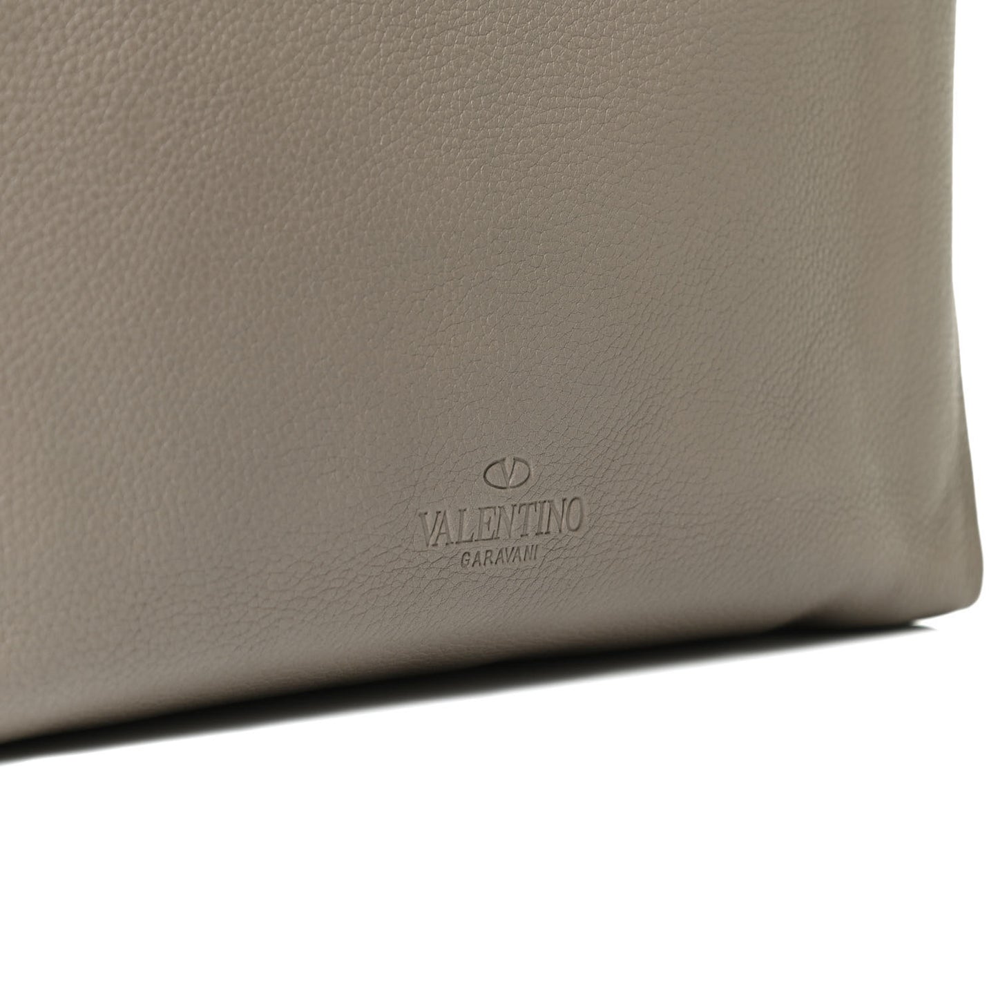 Pebbled Calfskin Rockstud Strap Clutch Poudre