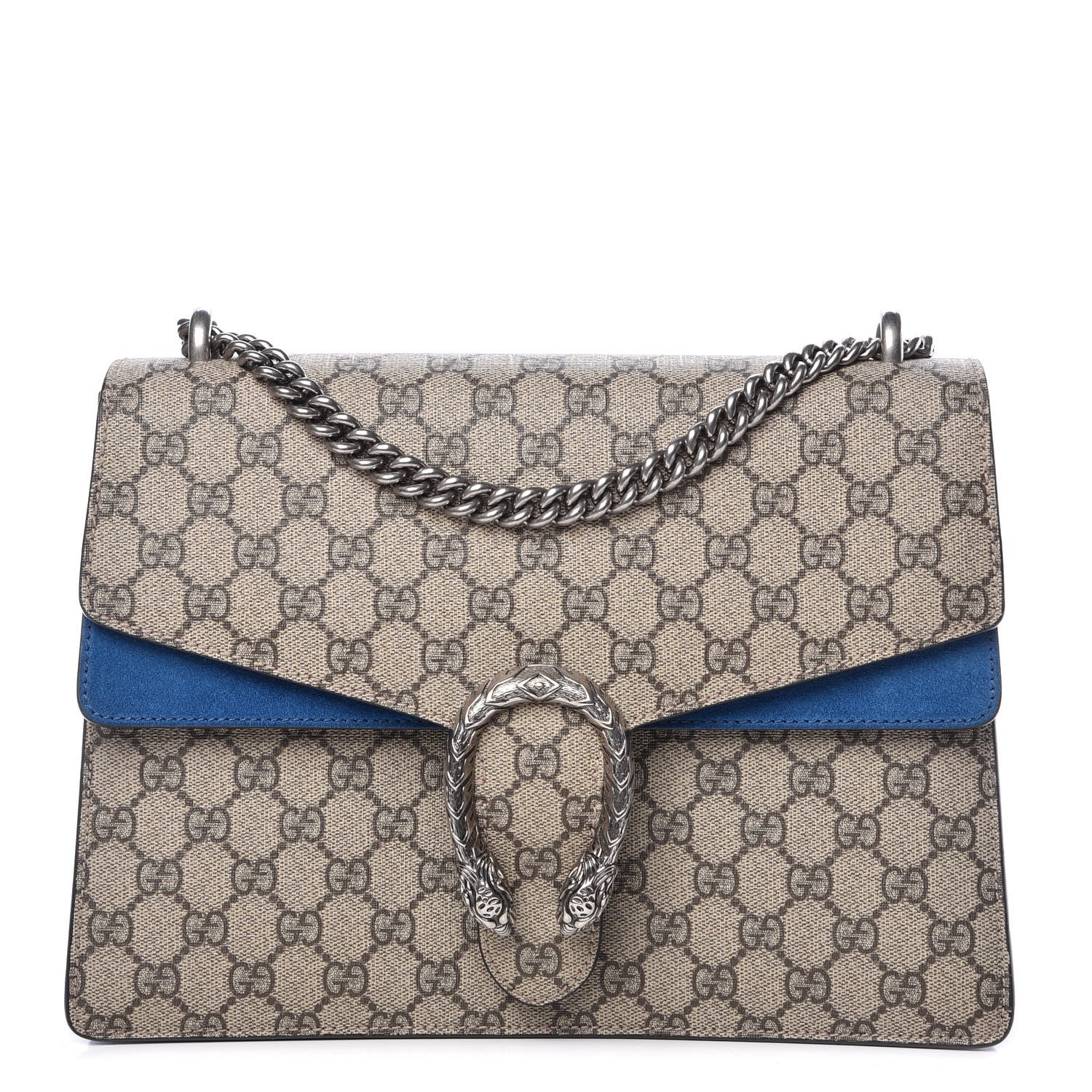 Gucci GG Supreme Monogram Medium Dionysus Shoulder Bag Blue 1 of 15