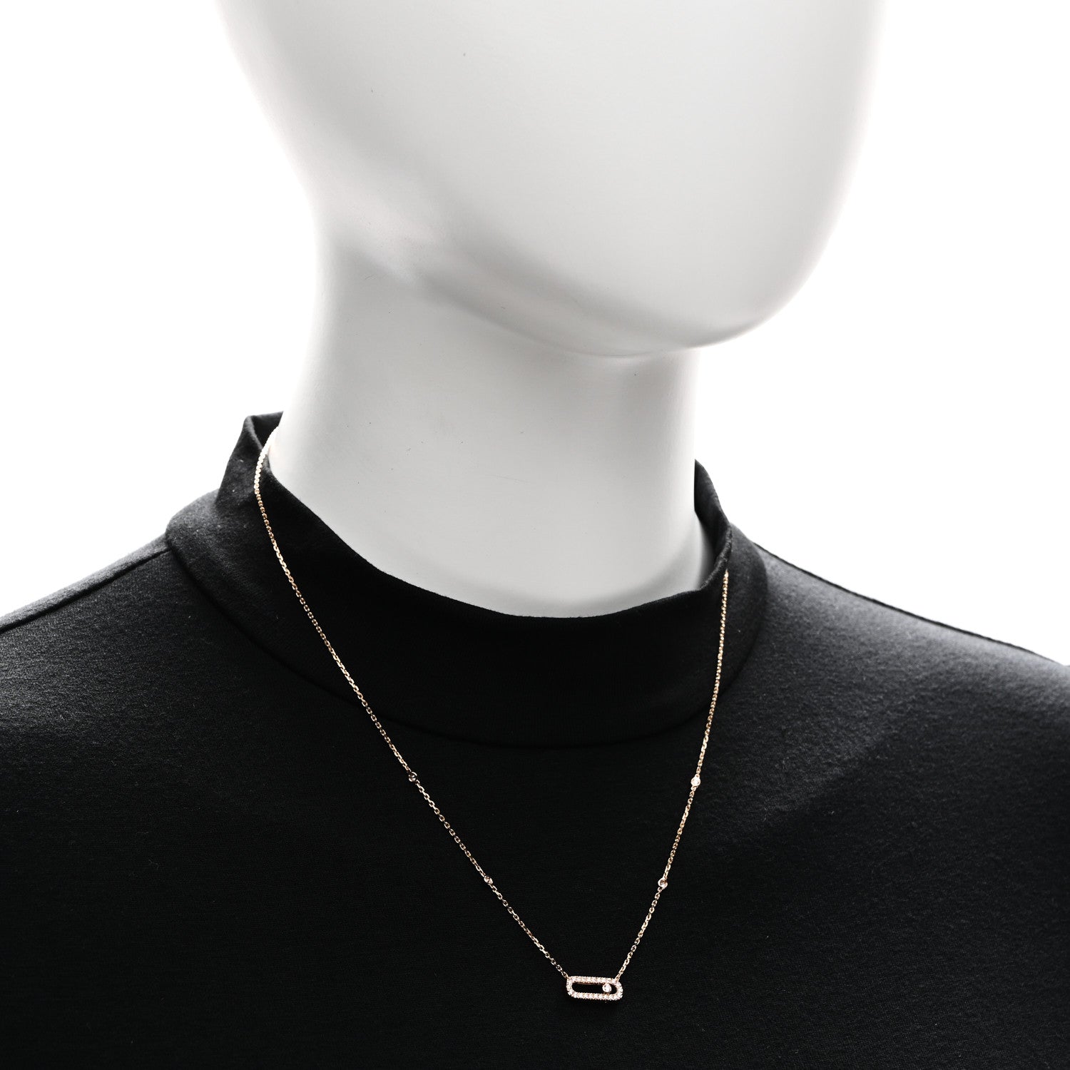 Messika 18K Rose Gold Diamond Move Uno Pave Necklace 2 of 5