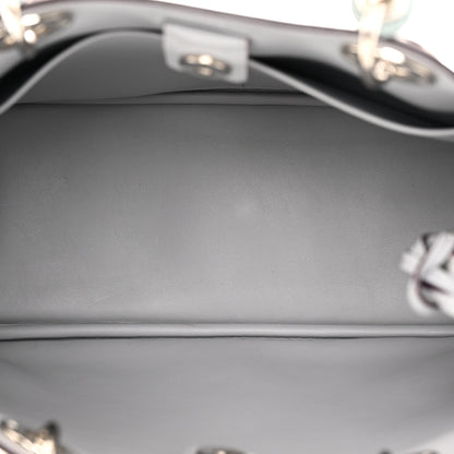 Christian Dior Smooth Calfskin Patent Medium Diorissimo Tote White Grey 5 of 19