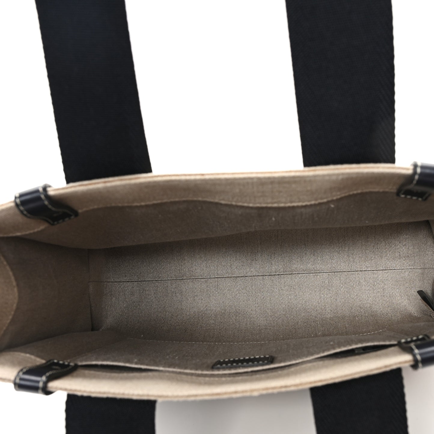 Linen Calfskin Medium Woody Ribbon Tote Black Blue