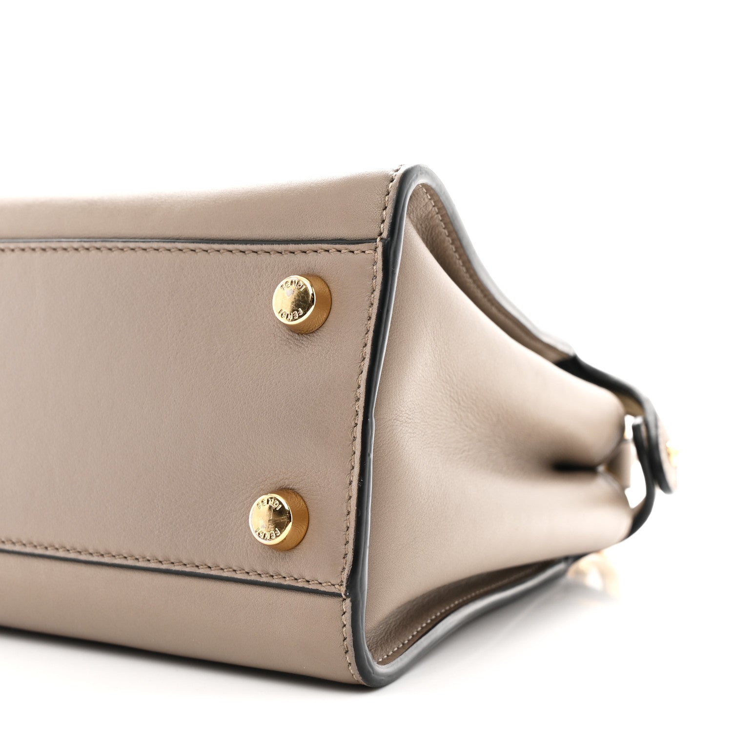 Fendi Tahiti Burro Medium Peekaboo Iconic Essentially Satchel Tortora Black 11 of 11