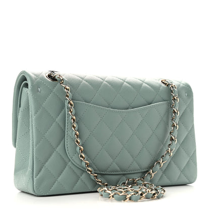 Chanel Caviar Quilted Medium Double Flap Green 2 of 8