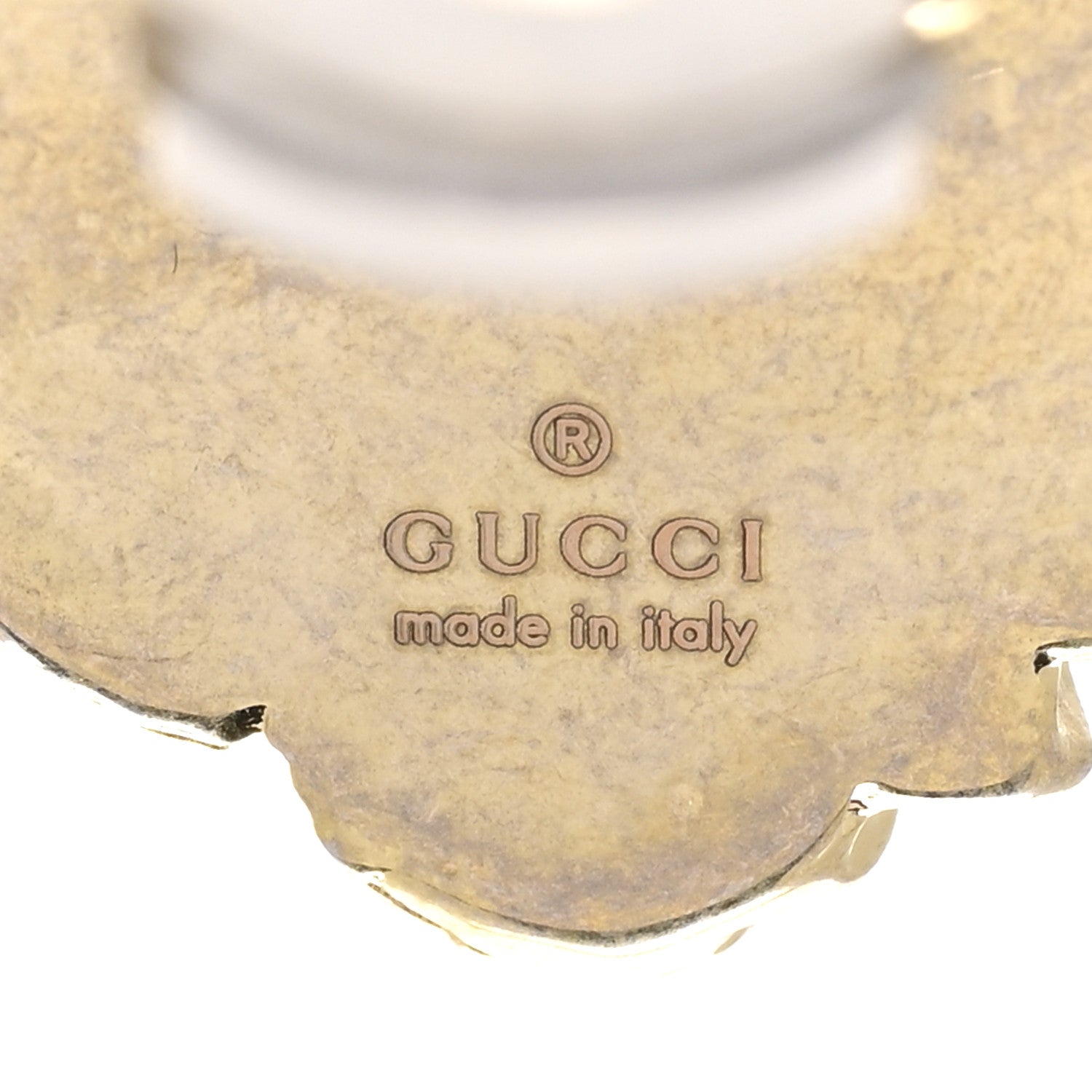 Gucci Crystal Lion Head Clip On Earrings Aged Gold Green 4 of 4