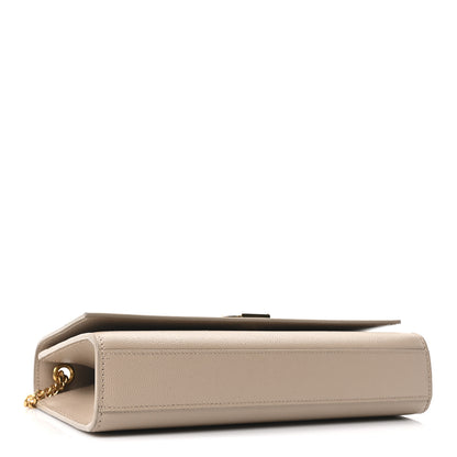 Saint Laurent Grain De Poudre Medium Monogram Kate Satchel Dark Beige 4 of 10
