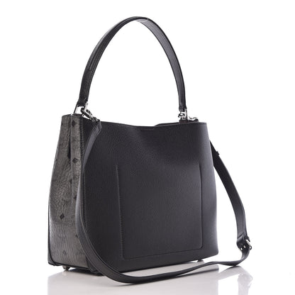 MCM Grained Calfskin Visetos Medium Sarah Hobo Black 3 of 9