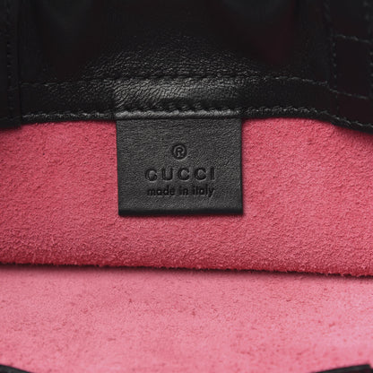 Gucci Grained Calfskin Logo Drawstring Backpack Box Pink Green Black 6 of 10