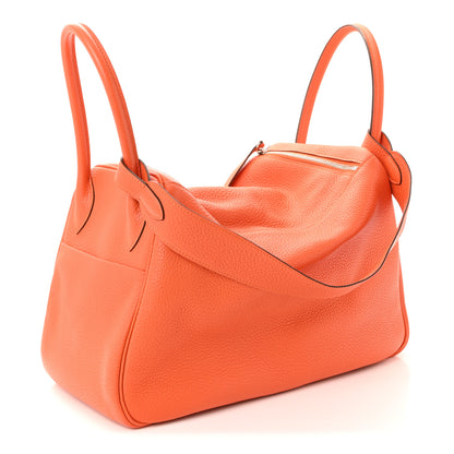 Hermes Taurillon Clemence Lindy 34 Orange 3 of 9