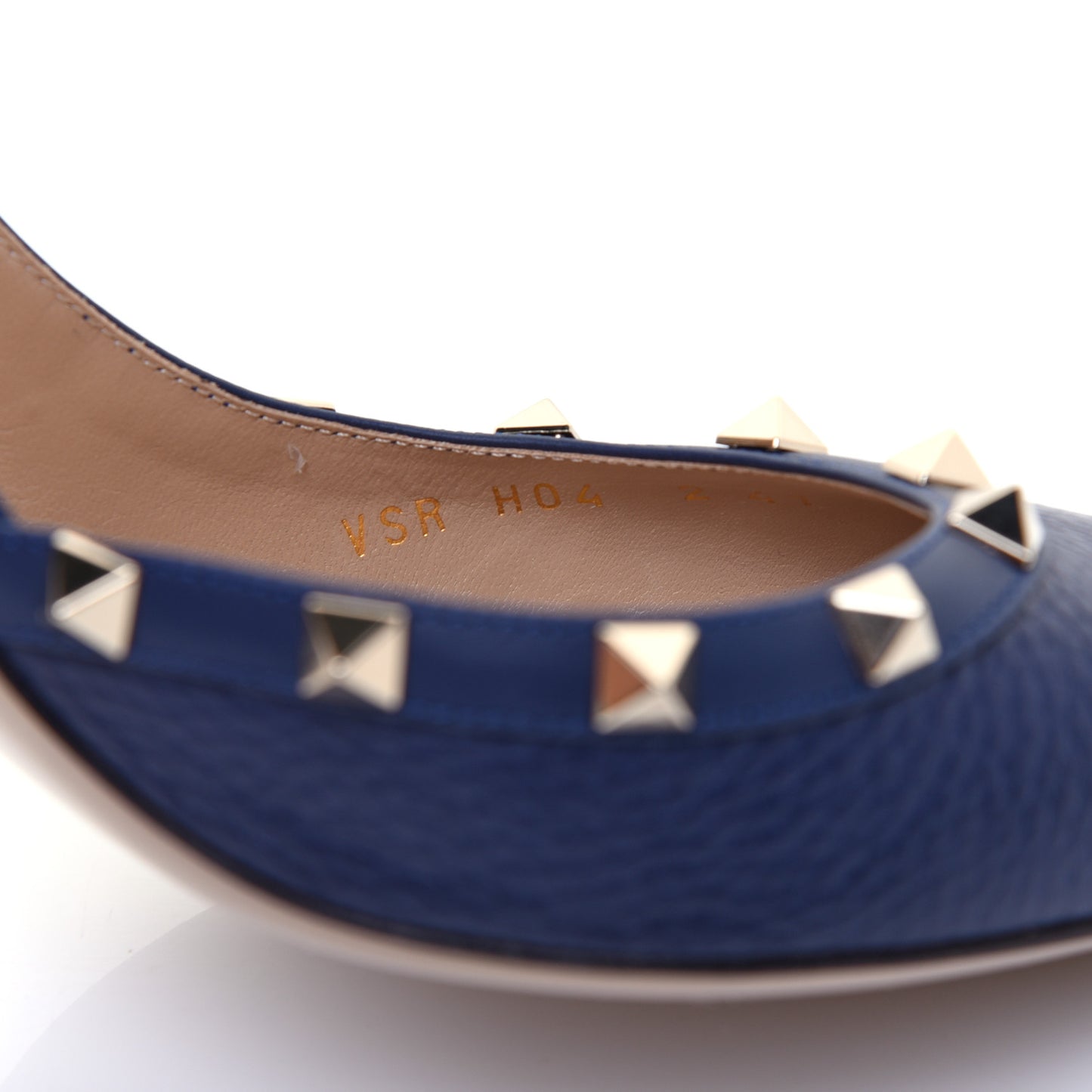 Pebbled Calfskin Rockstud Half D'Orsay Slingback 85mm Pumps 41 Pure Blue
