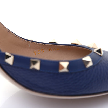 Valentino Garavani Pebbled Calfskin Rockstud Half D'Orsay Slingback 85mm Pumps 41 Pure Blue 8 of 8