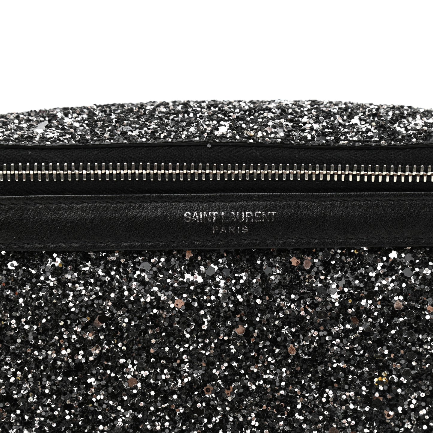 Lambskin Glitter Belt Bag Metallic Black