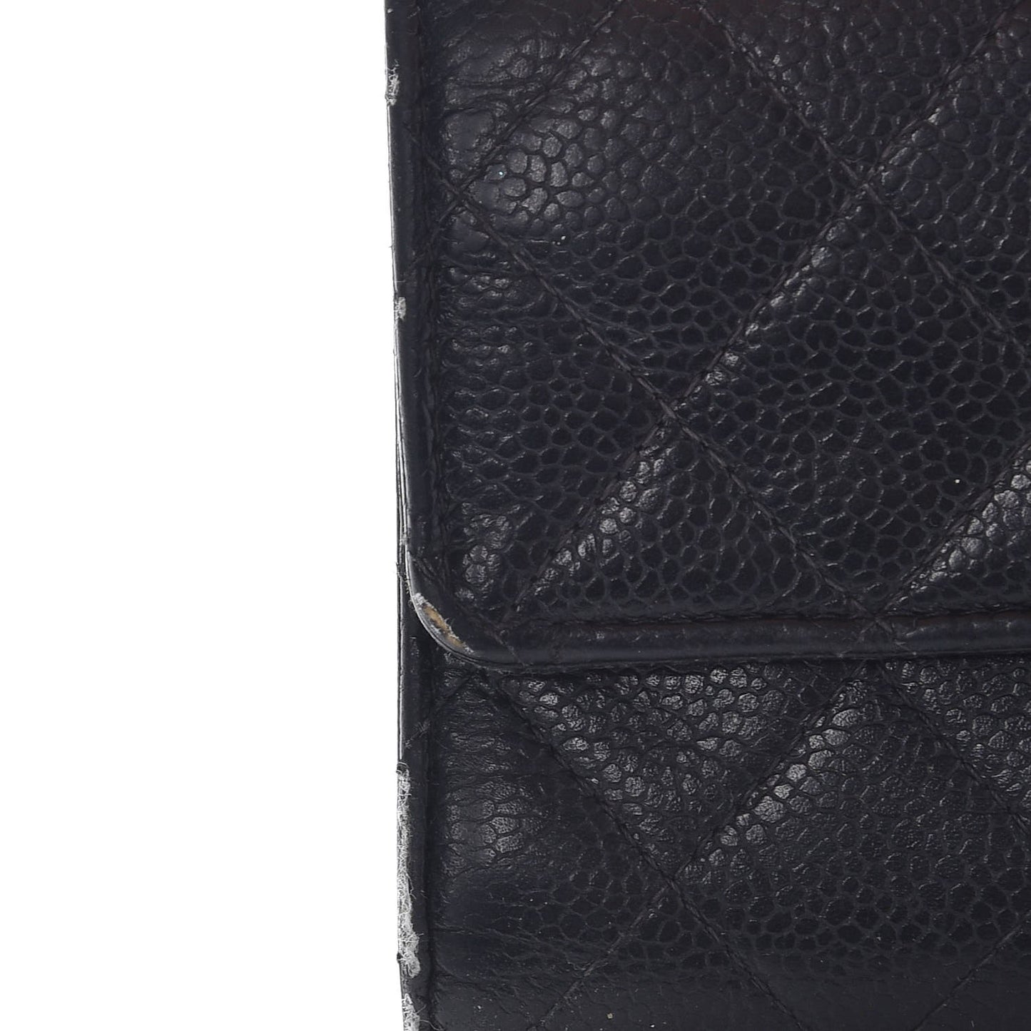 Caviar Quilted Large Flap Wallet Black