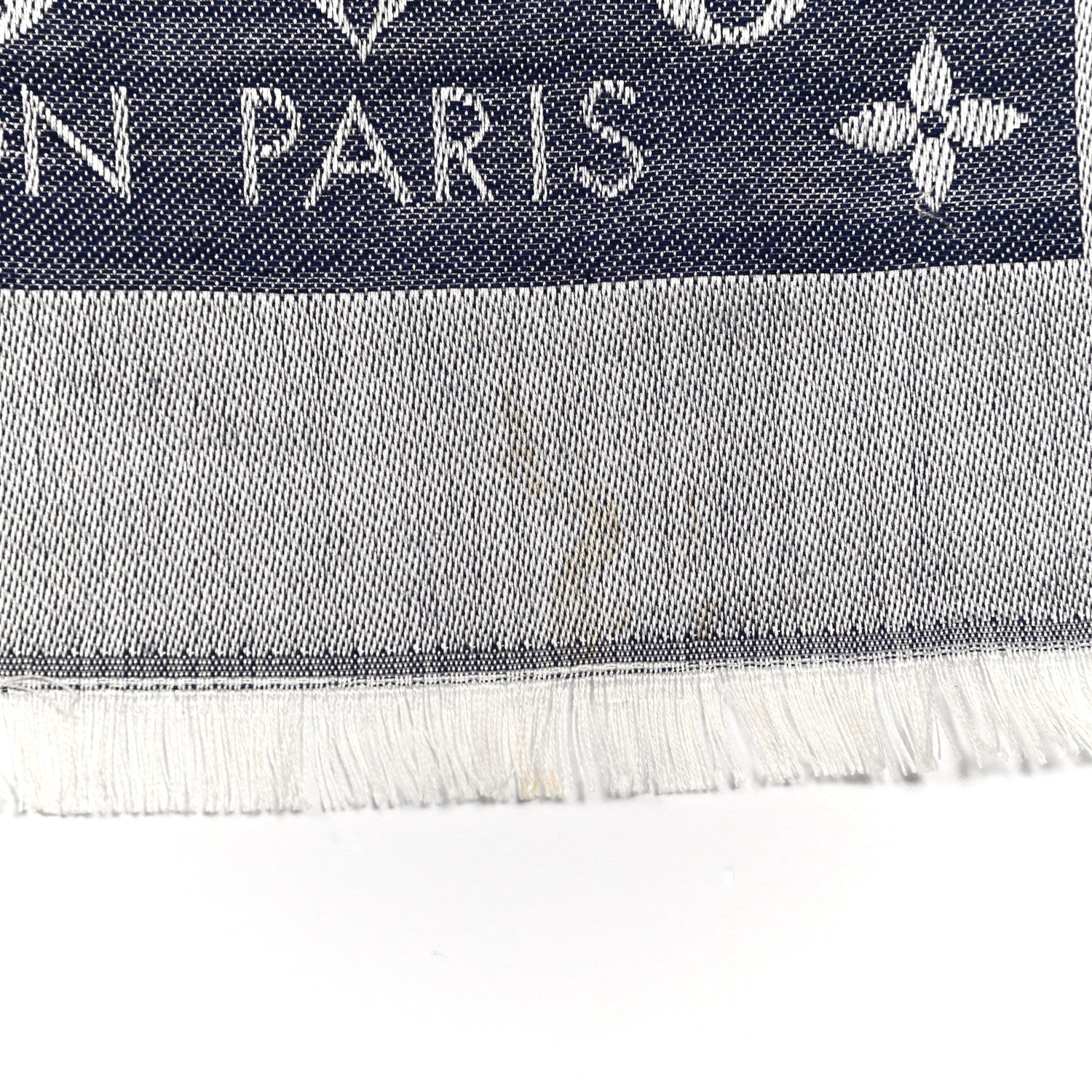 Louis Vuitton Silk Wool Monogram Denim Shawl Blue 4 of 7