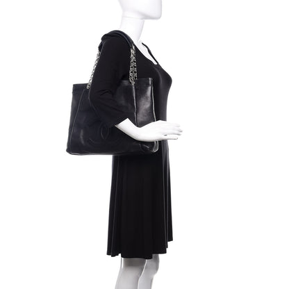 Chanel Caviar Large CC Tuck Tote Black 2 of 11