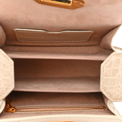 Alexander McQueen Calfskin Crocodile Embossed Box Shoulder Bag 16 Cream 5 of 11