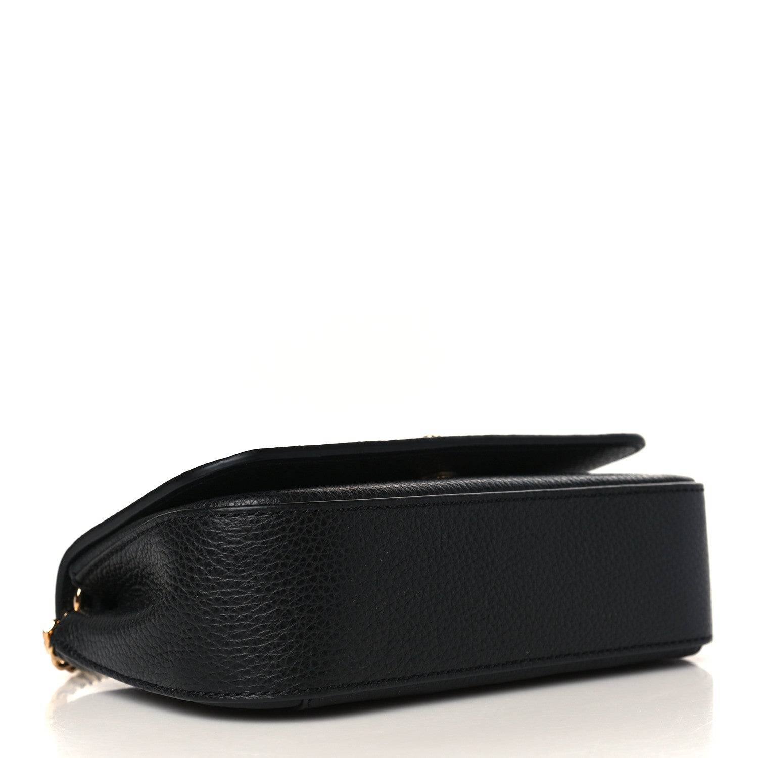 Versace Grainy Calfskin Virtus V Mini Wallet Chain Crossbody Black 4 of 8