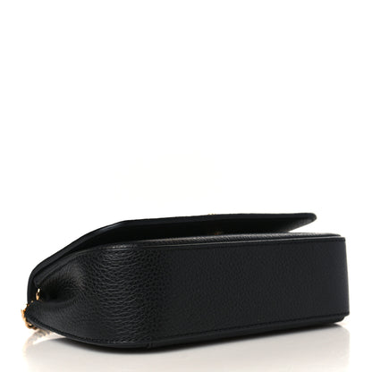 Versace Grainy Calfskin Virtus V Mini Wallet Chain Crossbody Black 4 of 8