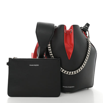 Alexander McQueen Calfskin The Bucket Bag Black Lust Red 3 of 10