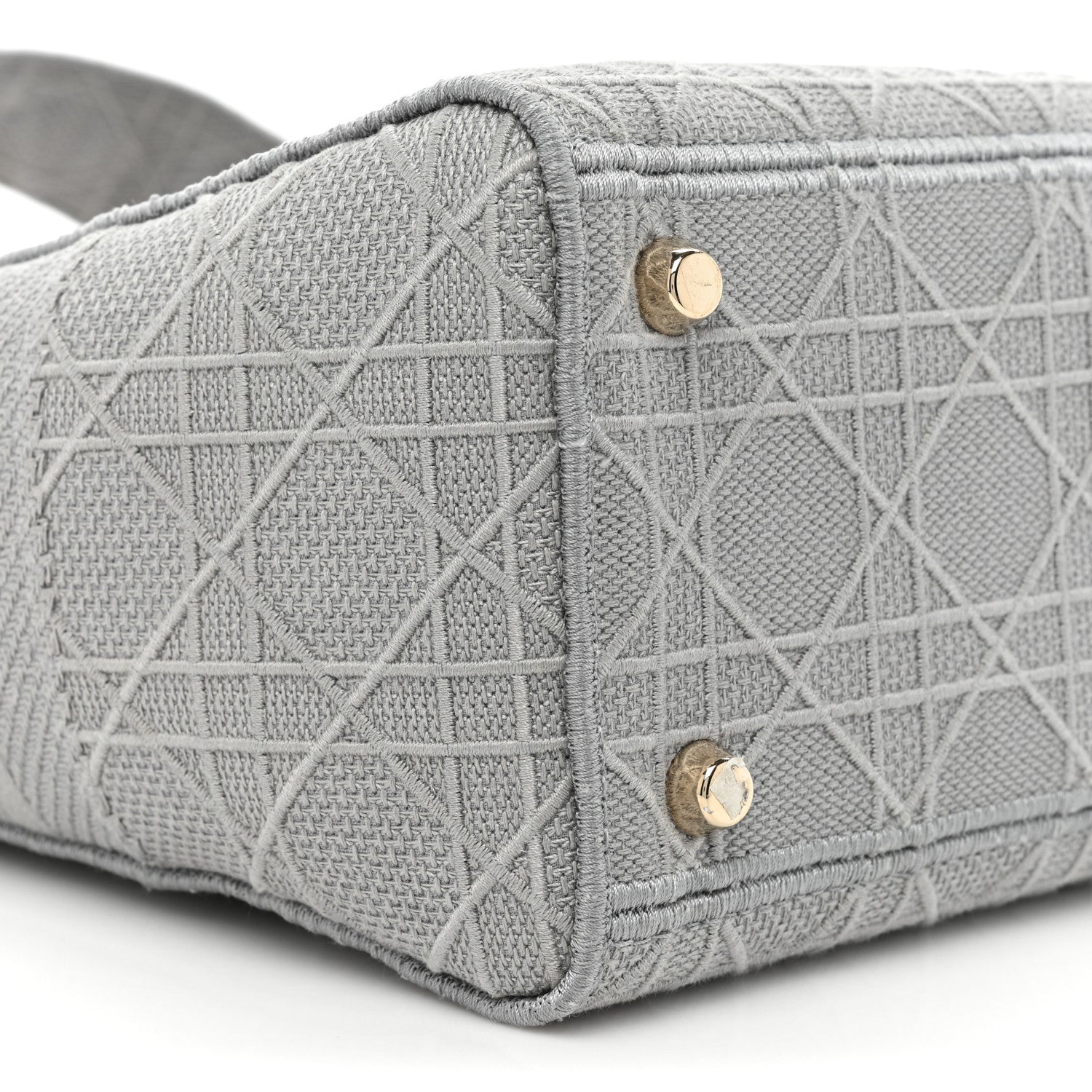 Christian Dior Canvas Embroidered Cannage Lady D-Lite Gray 9 of 18