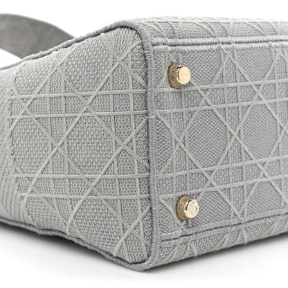 Christian Dior Canvas Embroidered Cannage Lady D-Lite Gray 9 of 18