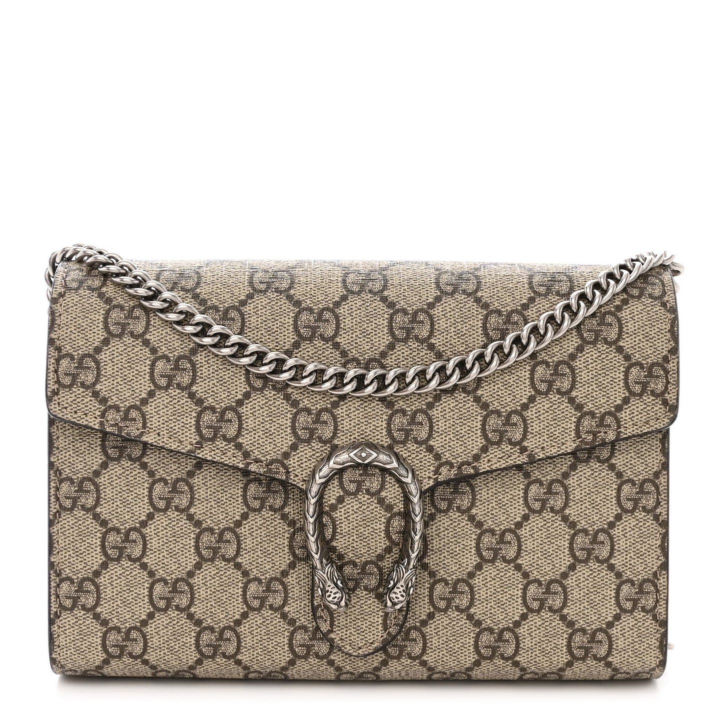 GG Supreme Monogram Mini Dionysus Chain Wallet Beige Taupe