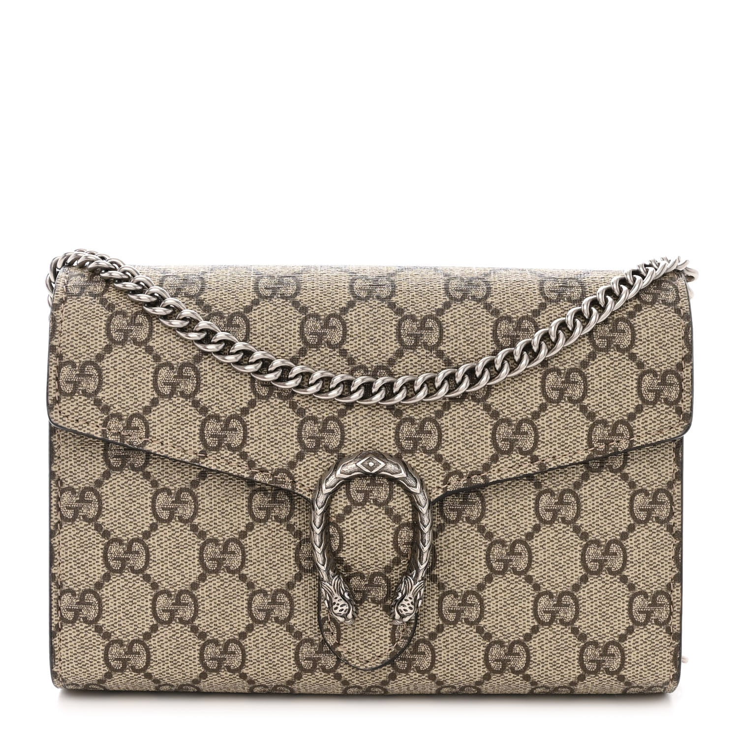 Gucci GG Supreme Monogram Mini Dionysus Chain Wallet Beige Taupe 1 of 10
