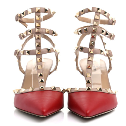 Valentino Garavani Calfskin Nappa Rockstud Ankle Strap 65mm Pumps 38 Rosso Valentino Poudre 2 of 7