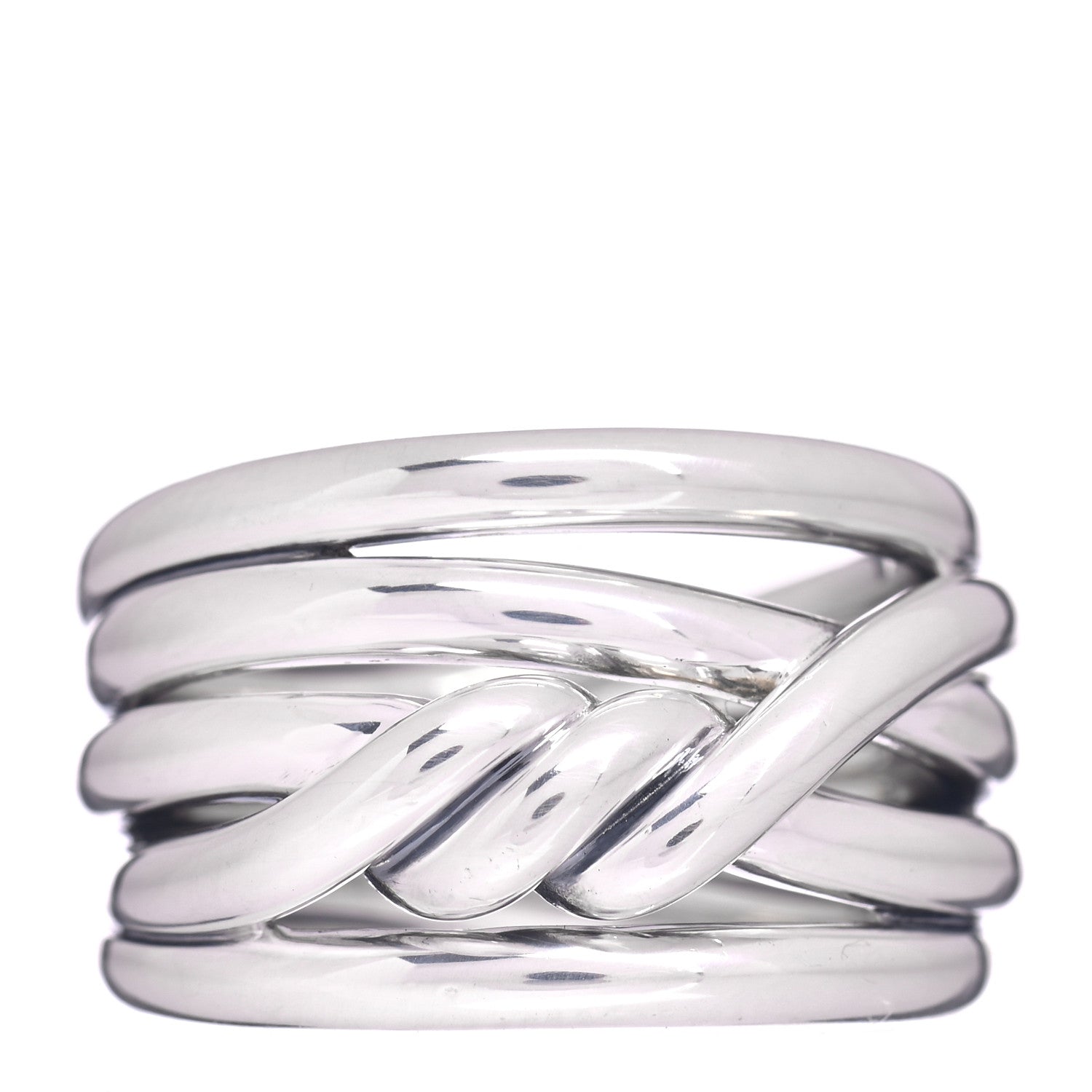 David Yurman Sterling Silver 14mm Continuance Ring 55 7.25 1 of 5