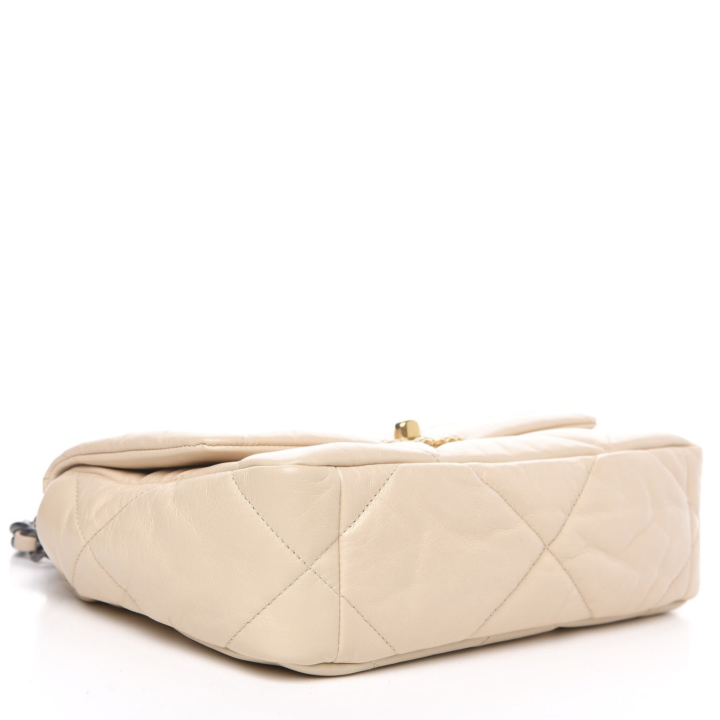 Goatskin Quilted Medium 19 Flap Beige