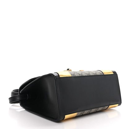 Gucci GG Supreme Monogram Small Osiride Top Handle Bag Black Gold 4 of 9