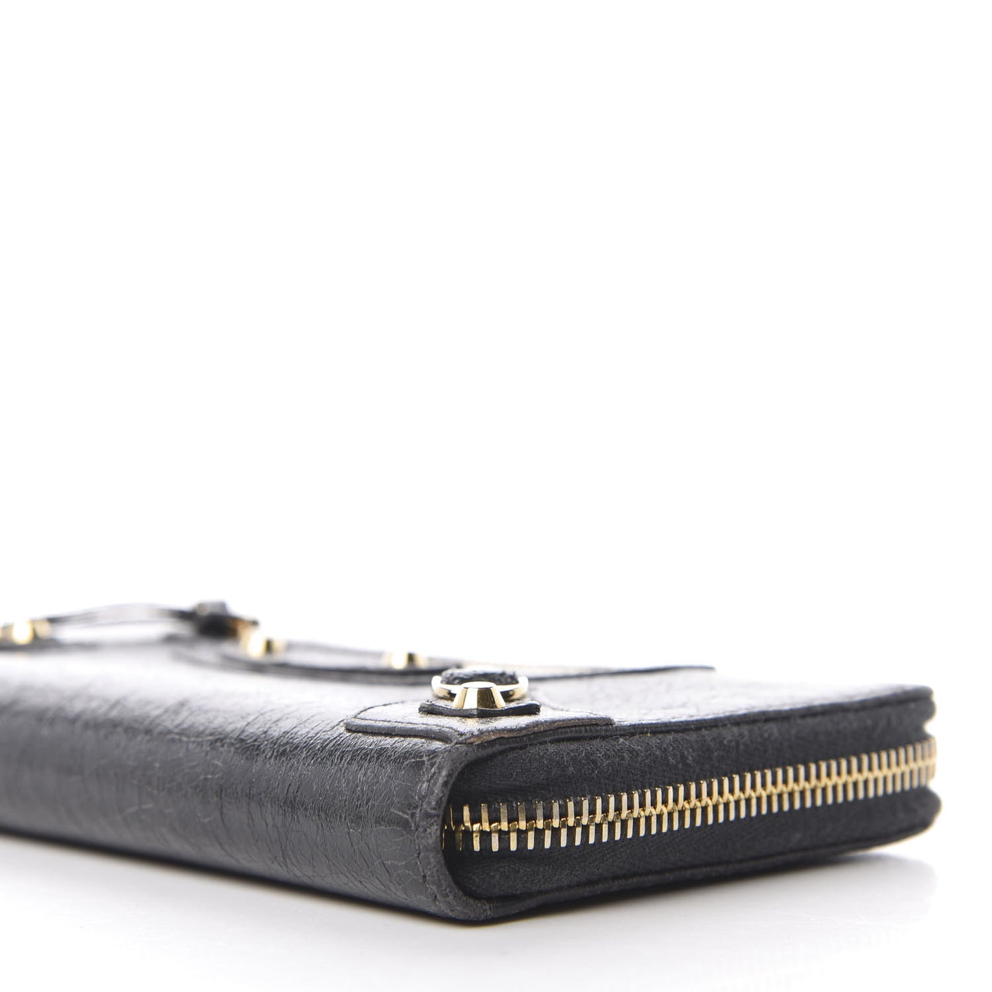 Agneau Classic Gold Hardware Continental Zip Around Wallet Gris Fossile