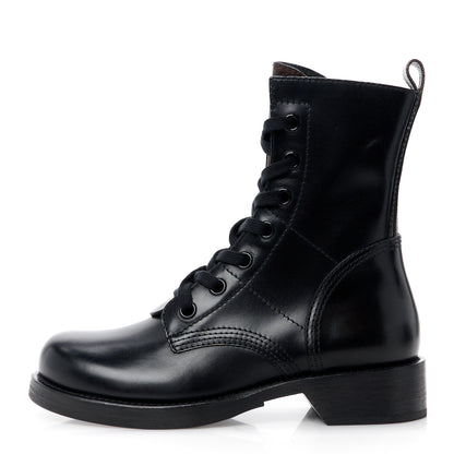 Louis Vuitton Calfskin Monogram Metropolis Flat Ranger Boots 37.5 Black 1 of 11