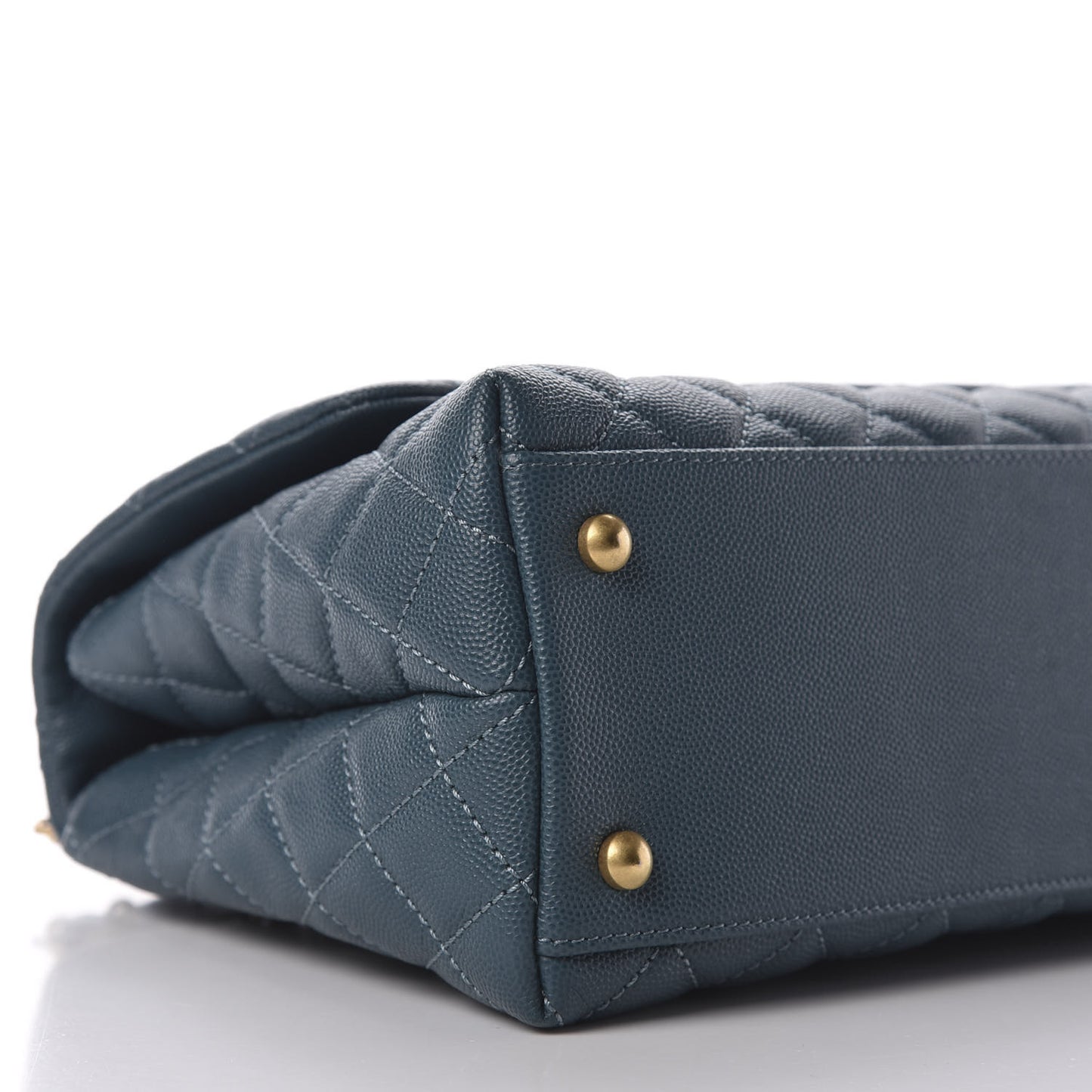 Caviar Lizard Quilted Small Coco Handle Flap Blue