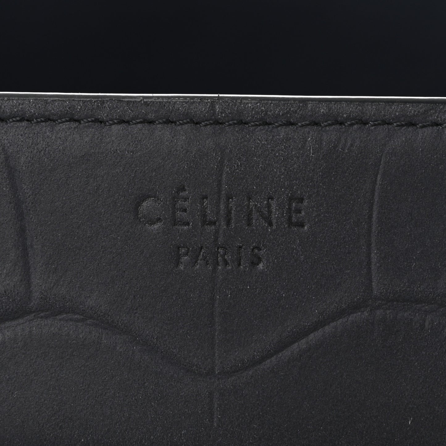 Crocodile Embossed Nubuck Medium Phantom Luggage Navy Blue