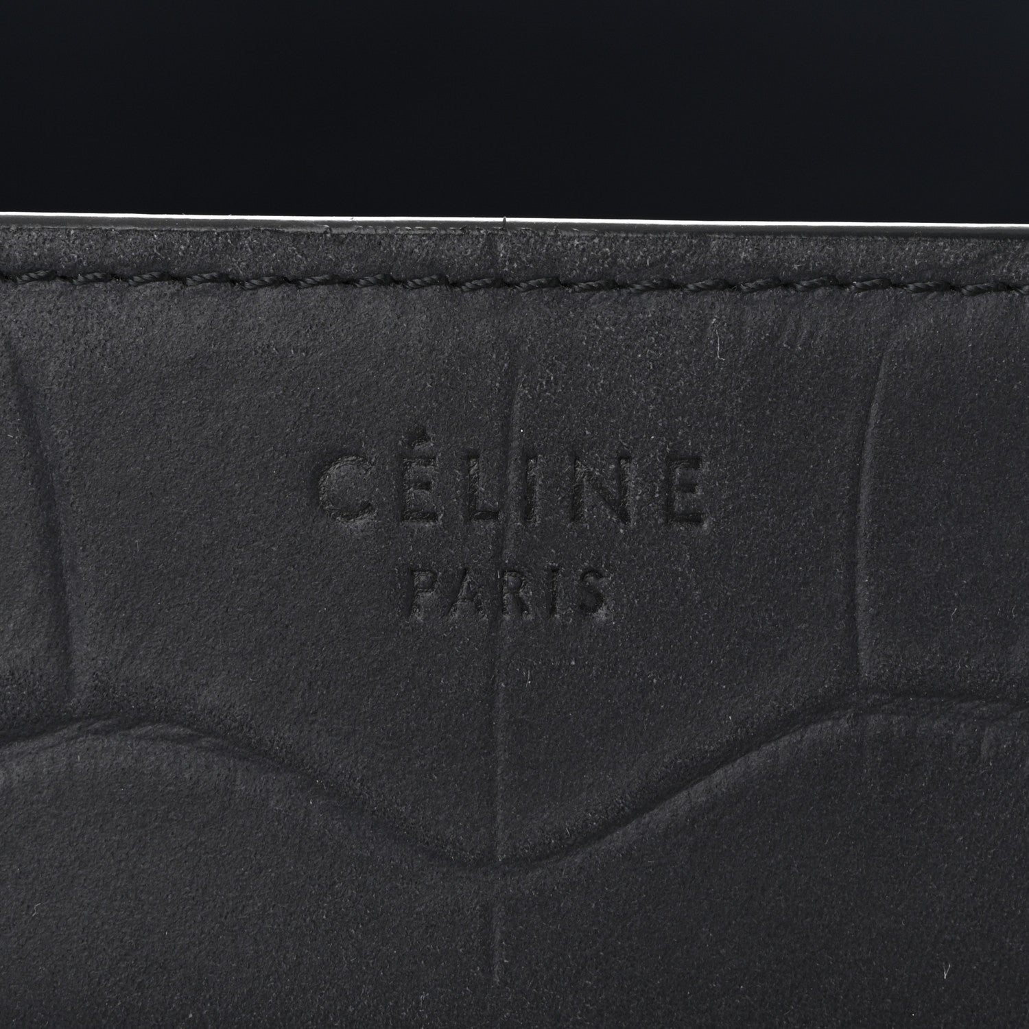 Celine Crocodile Embossed Nubuck Medium Phantom Luggage Navy Blue 6 of 12